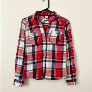 Red & White Collared Flannel